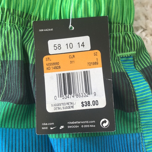 NWT Nike Boys Volley Swim Shorts / Swim Trunks Size Small - Picture 8 of 9